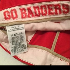 MEN'S UNIVERSITY OF WISCONSIN BADGERS SPORTS PANTS FANS WESR SIZE 30W/30L